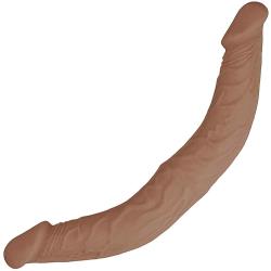 RealRock Bendable Realistic Double Dong, 14 Inch, Mocha