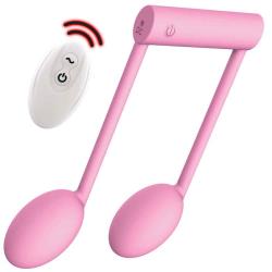 The Beat Remote Note Dual Egg Vibe with Remote, Pink