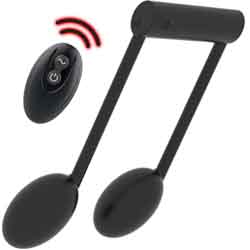 The Beat Remote Note Dual Egg Vibe with Remote, Black