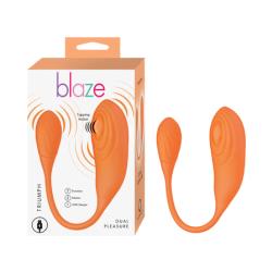 Blaze Triumph Bendable Dual Action Tapping Vibrator, 7 Inch, Orange