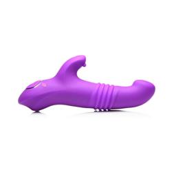 Gossip Blaster 7X Thrusting Silicone Rabbit Vibrator, 6.8 Inch, Violet