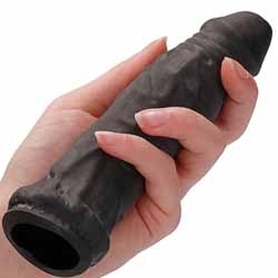 RealRock Penis Extender Sleeve, 6.5 Inch, Black