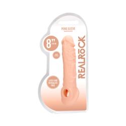 RealRock Realistic Penis Extender Sling with Ball Strap, 8 Inch, Vanilla