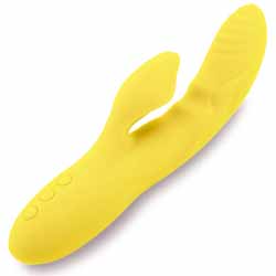 Nu Sensuelle Nubii Kiah Rabbit Vibrator, 8.25 Inch, Yellow