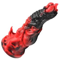 Creature Cocks Mephisto Silicone Dildo, 7.3 Inch, Red/Black