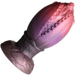 Creature Cocks Dragon Hatch Silicone Egg Dildo, 6.9 Inch, Purple/Red