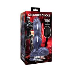 Creature Cocks Cyborg Rechargeable Thrusting Silicone Dildo, 9.4 Inch, Gray