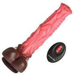 Creature Cocks Centaur Thrusting Silicone Vibrator with Remote, 10.3 Inch, Pink