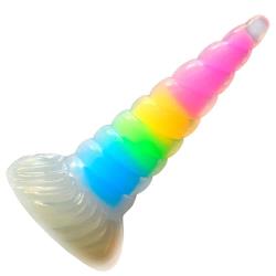 Creature Cocks Uni-Glow Glow-in-the-Dark Rainbow Silicone Dildo