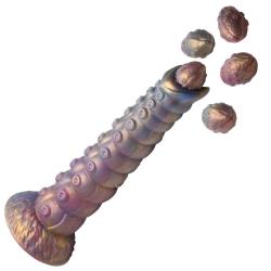 Creature Cocks Deep Invader Tentacle Ovipositor Silicone Dildo with Eggs