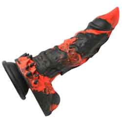 Creature Cocks Fire Demon Monster Silicone Dildo, 8.5 Inch, Red/Black