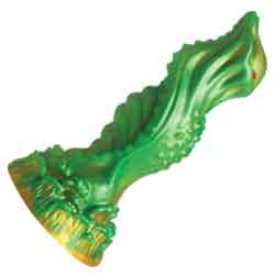 Creature Cocks Nebula Alien Silicone Dildo, 7.6 Inch, Green/Gold