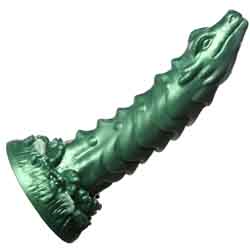 Creature Cocks Cockness Monster Lake Creature Silicone Dildo, 8.1 Inch, Green