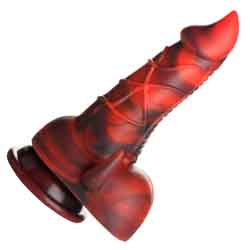 Creature Cocks Horny Devil Demon Silicone Dildo, 7.5 Inch, Red/Black