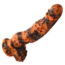 Creature Cocks Sabretooth Tiger Silicone Dildo, 11.3 Inch, Orange/Black