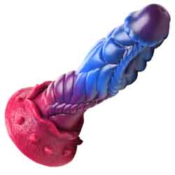 Creature Cocks Alien Intruder Textured Silicone Dildo, 9 Inch, Blue