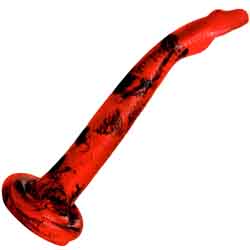 Creature Cocks King Cobra Snake Silicone Dildo, 18 Inch, Red/Black