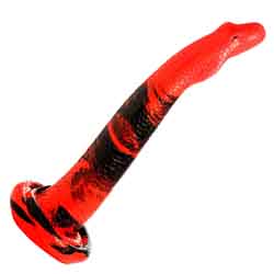 Creature Cocks King Cobra Snake Silicone Dildo, 14 Inch, Red/Black