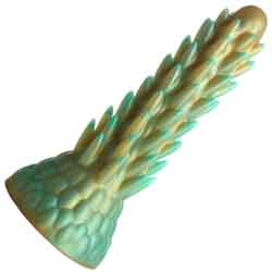 Creature Cocks Stegosaurus Spiky Reptile Silicone Dildo, 7.6 Inch, Green