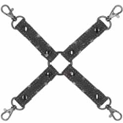 Ouch! Denim Hogtie Roughened Denim Style, Black