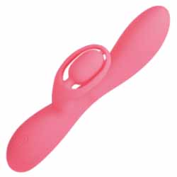 Blaze Romantic Dual Action Massager, 7.75 Inch, Red