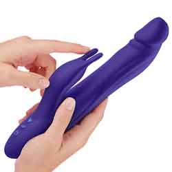 FemmeFunn Booster Rabbit XL Dual Action Vibrator, 11 Inch, Purple