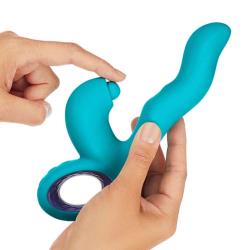 FemmeFunn Klio Rechargeable Silicone Triple Action Thumping Rabbit, 8.4 Inch, Turquoise