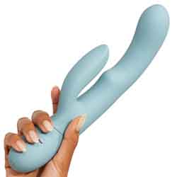 FemmeFunn Balai Rechargeable Swaying Motion Dual Action Rabbit, 9 Inch, Light Blue