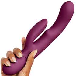 FemmeFunn Balai Rechargeable Swaying Motion Dual Action Rabbit, 9 Inch, Dark Fuchsia