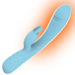 Blaze Heat Up Bunny Dual Action Massager, 8.75 Inch, Blue