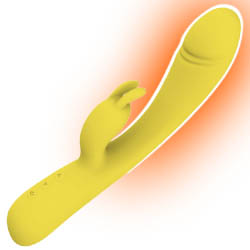 Blaze Heat Up Bunny Dual Action Massager, 8.75 Inch, Yellow