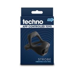 Techno Strobe App-controlled Vibrating Cock Ring, 2.5 Inch, Black