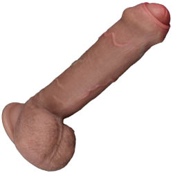 LoveToy Nature Cocks Dual Layered Realistic Silicone Dildo, 8 Inch, Mocha