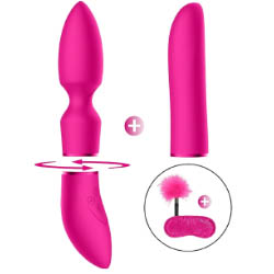 Switch Pleasure Kit No 4 Vibrator with Clitoral and Classic Attachments, Pink