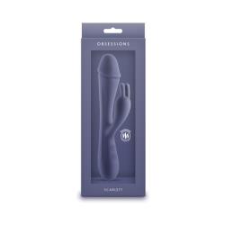 Obsessions Scarlett Silicone Vibrator, 8 Inch, Dark Blue