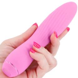 Obsessions Clyde Ergonomic Silicone Vibrator, 6.75 Inch, Light Pink