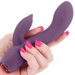 Obsession Juliet Compact Silicone Rabbit Vibrator, 6.5 Inch, Dark Purple