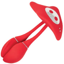 Nasstoys The Beat Silicone Triple-Motor Intimate Vibrator, 5.5 Inch, Red