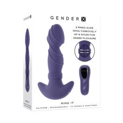 Gender X Ring It Vibrating Silicone Anal Toy, 6.5 Inch, Purple