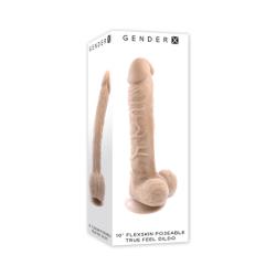 Gender X 10 in. Flexskin Poseable TrueFeel Silicone Dildo, 11.5 Inch, Light