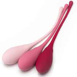 SELF plus JimmyJane Silicone Kegel Trainers 3 Piece Set, 6.5 Inch, Pink