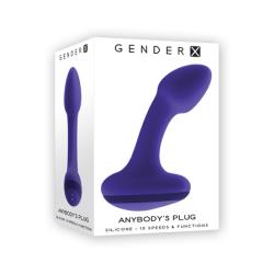 Gender X Anybody`s Plug Rechargeable Silicone Butt Plug, 4.5 Inch, Purple