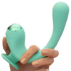 JimmyJane Reflexx Rabbit 2 Rechargeable Silicone Vibrator, 7 Inch, Teal