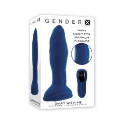 Gender X Sway With Me Rechargeable Silicone Butt Plug With Remote, 5.75 Inch, Blue