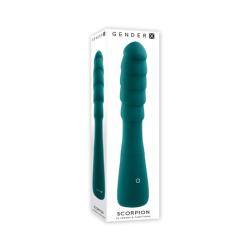 Gender X Scorpion Rechargeable Silicone Vibrator, 8.5 Inch, Teal