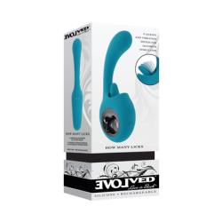 Evolved How Many Licks Rechargeable Silicone Vibrator, 7 Inch, Teal