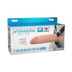 Fantasy X Tensions Elite Hollow Silicone Strap On 6 in. Light