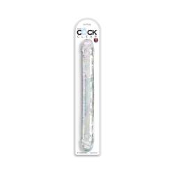 King Cock Double Dildo 18 in. Clear