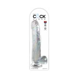 King Cock Clear with Balls, 11 Inch, Clear