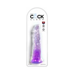 King Cock Clear, 8 Inch, Purple